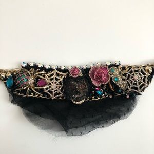 Halloween Skull Betsey Johnson bib choker